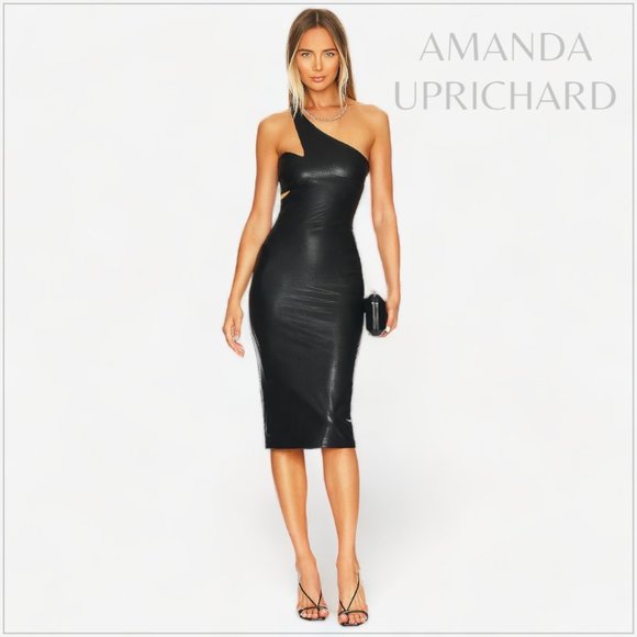 Amanda Uprichard Dresses Amanda Uprichard Mckay Black Faux Leather